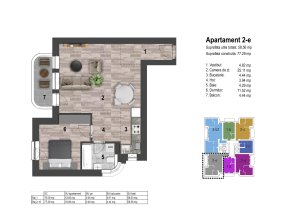 Apartament 2 camere tip 2 E - SUT 58,56 - Tineretului Park 2 - finalizare 2024