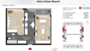 Atria Urban Resort  - 2 camere - mobilat/utilat - SUT 65MP - sos Chitilei